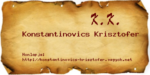 Konstantinovics Krisztofer névjegykártya